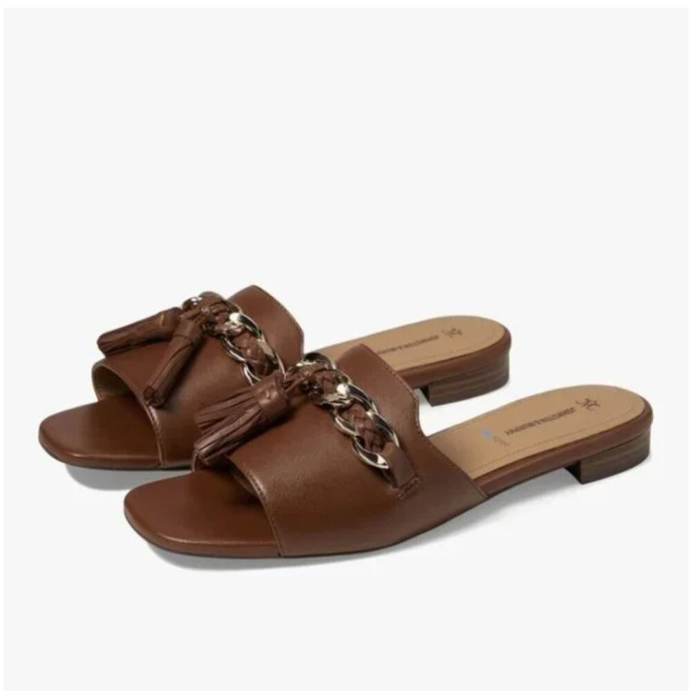 Johnston & Murphy Lilly Chain Leather Slide Slippers Size 7.5 - Picture 1 of 9